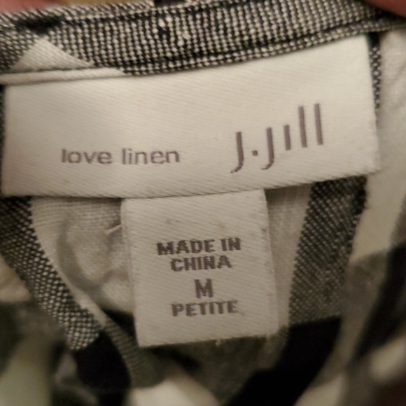 J. Jill Buffalo Plaid “love linen” 3/4 Sleeve Top Petite - Picture 8 of 8